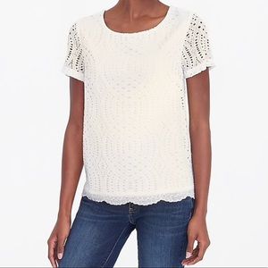 J. Crew Cream Lace T shirt size 12